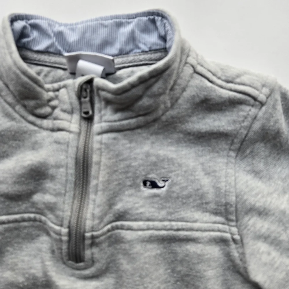 Vineyard Vines Light Gray Kids Quarter-Zip Sweatshirt 18m - Picture 2 of 5